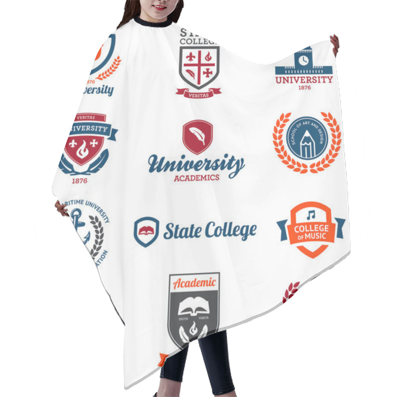 Personality  University And College Emblems Hair Cutting Cape
