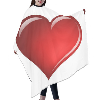 Personality  Red Heart Isolated On White Background Hair Cutting Cape