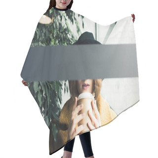 Personality  Woman With Coffee To Go Hair Cutting Cape