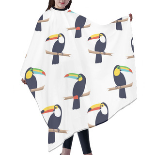 Personality  Seamless Tropical Pattern With Toucans On White Background.  Hair Cutting Cape