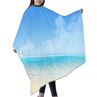 Personality  Marine Landscape With Sailing Boat Hair Cutting Cape