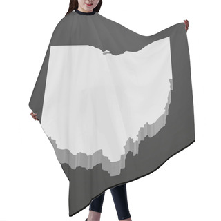 Personality  Ohio State Map In Gray On A Black Background 3d Hair Cutting Cape