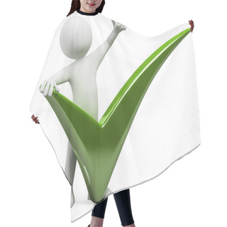Personality  3D Man With A Huge Tick And Thumb Up Hair Cutting Cape