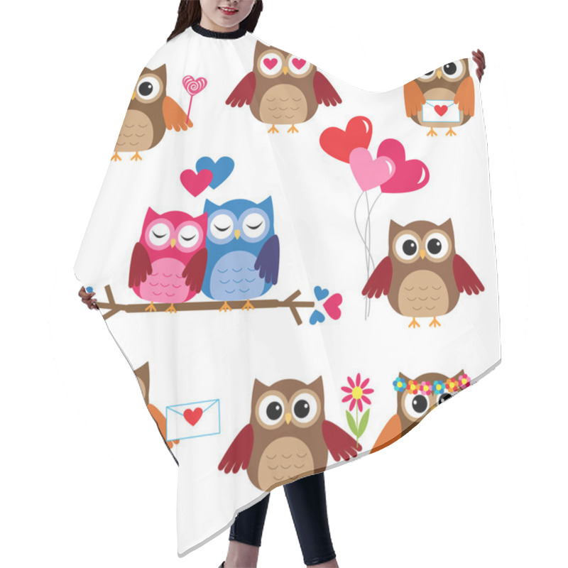 Personality  Cute Owls For Valentine Day Hair Cutting Cape