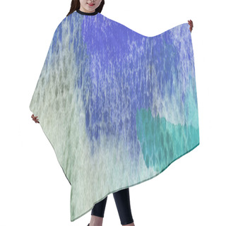 Personality  Panoramic Shot Of Green And Blue Watercolor Paint Spills On Textured Background Hair Cutting Cape
