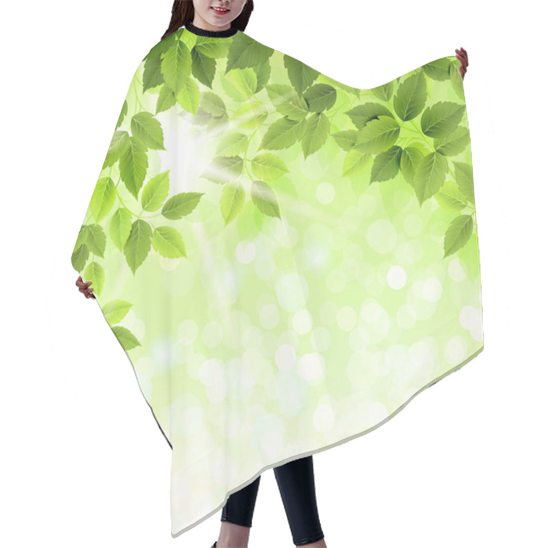 Personality  Summer Branch With Fresh Green Leaves Hair Cutting Cape