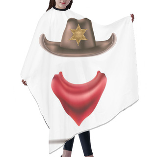 Personality  Cowboy Cotume Vector Template Hair Cutting Cape