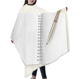 Personality  Vector Of Notepad And Pen Hair Cutting Cape
