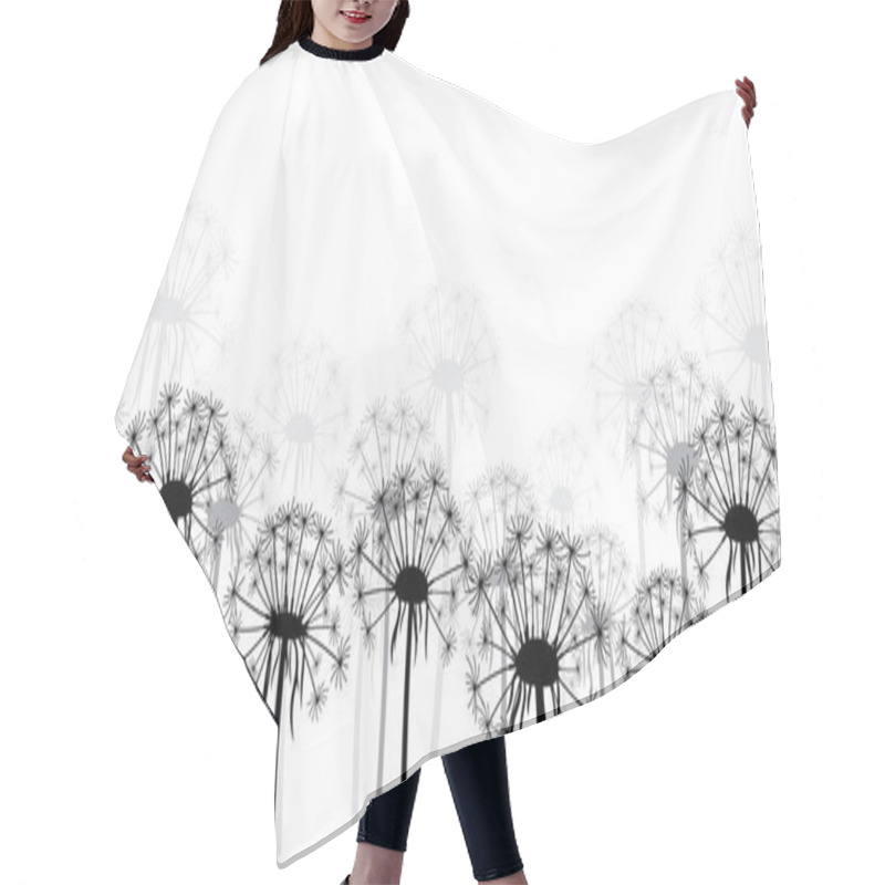 Personality  White background with dandelions. hair cutting cape