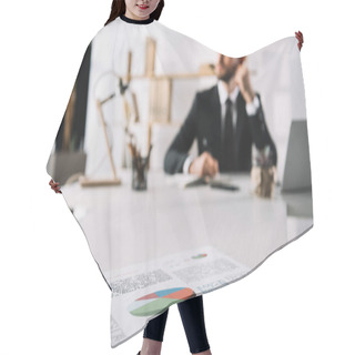 Personality  Document With Business Chart Hair Cutting Cape