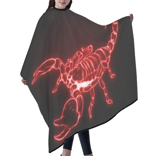 Personality  Glowing Scorpion Isolated On Dark Background. Hair Cutting Cape