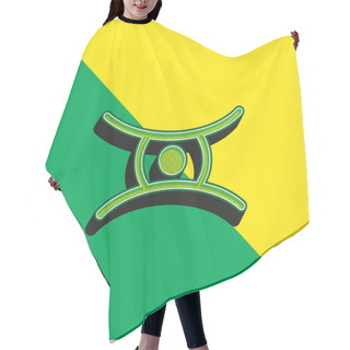 Personality  Animal Eye Shape Green And Yellow Modern 3d Vector Icon Logo Hair Cutting Cape