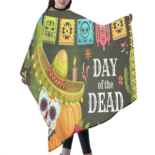 Personality  Mexican Sugar Skull With Sombrero. Day Of The Dead Hair Cutting Cape