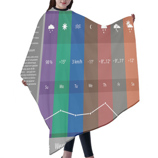 Personality  Vector Weather Widget. Weather For A Week Graphic Hair Cutting Cape
