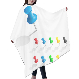 Personality  Vector Push Pin Collection Hair Cutting Cape