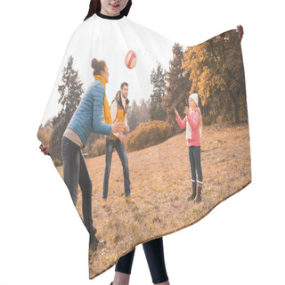Personality  Happy Family Playing In Park Hair Cutting Cape