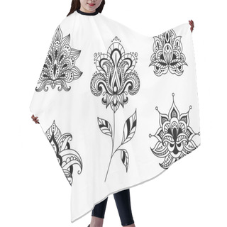 Personality  Black And White Floral Motifs Of Persian Paisleys Hair Cutting Cape