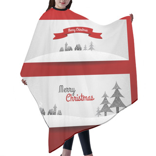 Personality  Two Christmas Banners Hair Cutting Cape