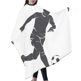 Personality  Vector Football (soccer) Player Silhouette With Ball Isolated Hair Cutting Cape