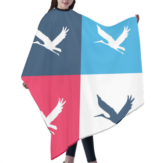 Personality  Bird Flying Shape Blue And Red Four Color Minimal Icon Set Hair Cutting Cape