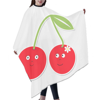 Personality  Cute Cartoon Cherry Couple With Happy Faces. Hair Cutting Cape