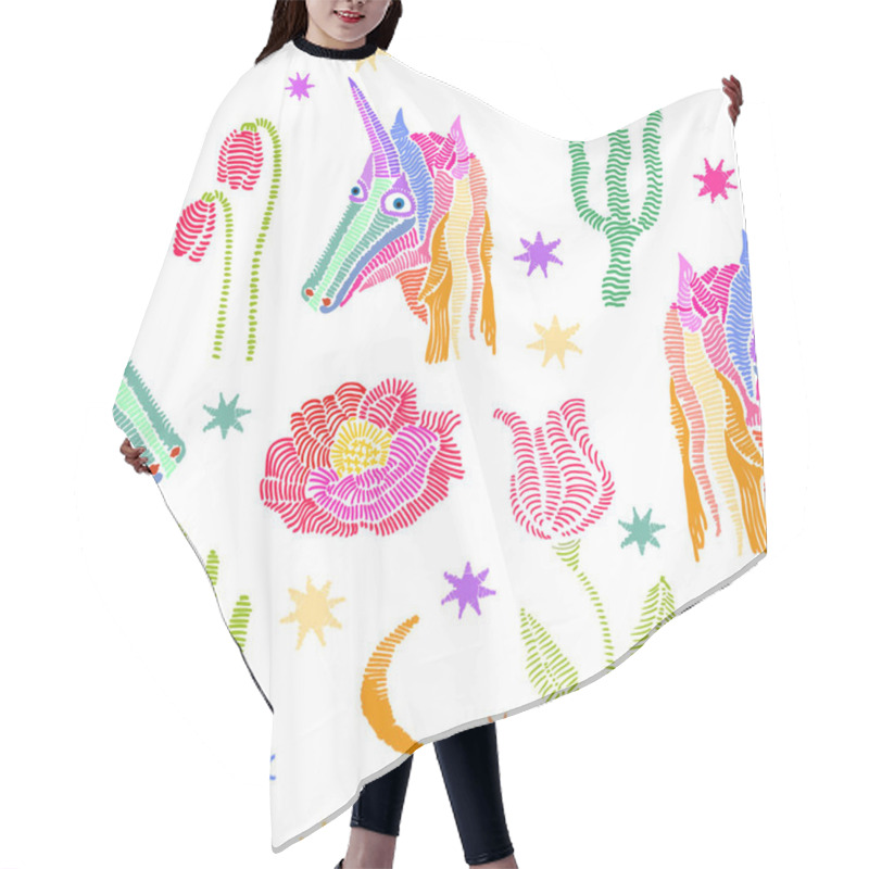 Personality  Embroidered Unicorns In The Sky. Hair Cutting Cape