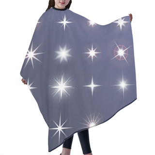 Personality  Set Of Vector Glowing Light Effect Stars Bursts With Sparkles On Dark Background. Transparent Vector Stars Hair Cutting Cape