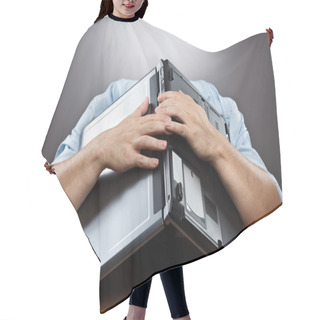 Personality  Exhausted Businessman Hair Cutting Cape