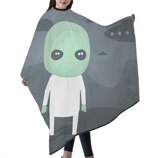 Personality  Vector Grunge Background With Aliens. Hair Cutting Cape