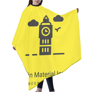 Personality  Big Ben Minimal Bright Yellow Material Icon Hair Cutting Cape