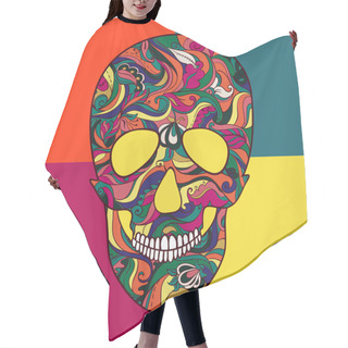 Personality  Vector Sugar Skull With Ornament Hair Cutting Cape