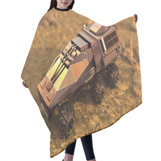 Personality  Mars Rover Space Travel. 3D Rendering Hair Cutting Cape