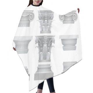 Personality  Vector Realistic Ancient Greek Roma Column Capitals Set. Hair Cutting Cape
