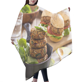 Personality  Vegan Burgers With Beans And Vegetables Hair Cutting Cape