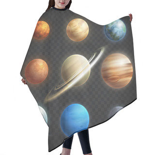 Personality  Planets Realistic Transparent Set Hair Cutting Cape