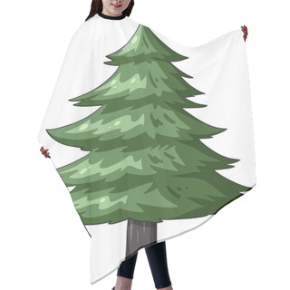 Personality  Vector Graphic Of A Vibrant Evergreen Pine Tree Hair Cutting Cape