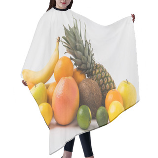Personality  Various Fruits Laying On White Background Hair Cutting Cape