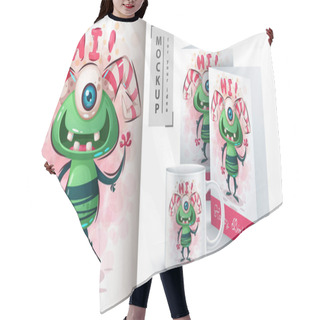 Personality  Cute Monster - Mockup For Your Idea Hair Cutting Cape