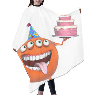 Personality  3d Cartoon Birthday Monster With Cake Hair Cutting Cape