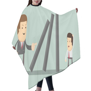 Personality  Domino Effect. Vector Hair Cutting Cape