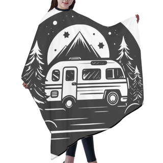 Personality  Camping - Minimalist And Flat Logo - Vector Illustration Hair Cutting Cape