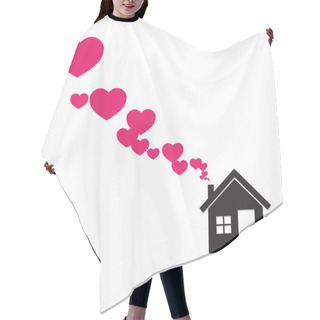 Personality  House And Hearts Instead Of Smoke Rising From The Chimney Hair Cutting Cape