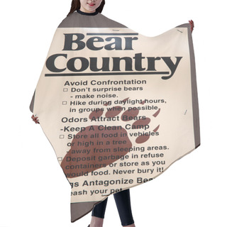 Personality  Bear Country Sign Hair Cutting Cape