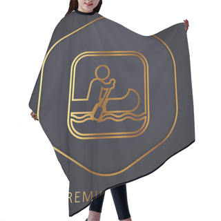 Personality  Boating Sign Golden Line Premium Logo Or Icon Hair Cutting Cape