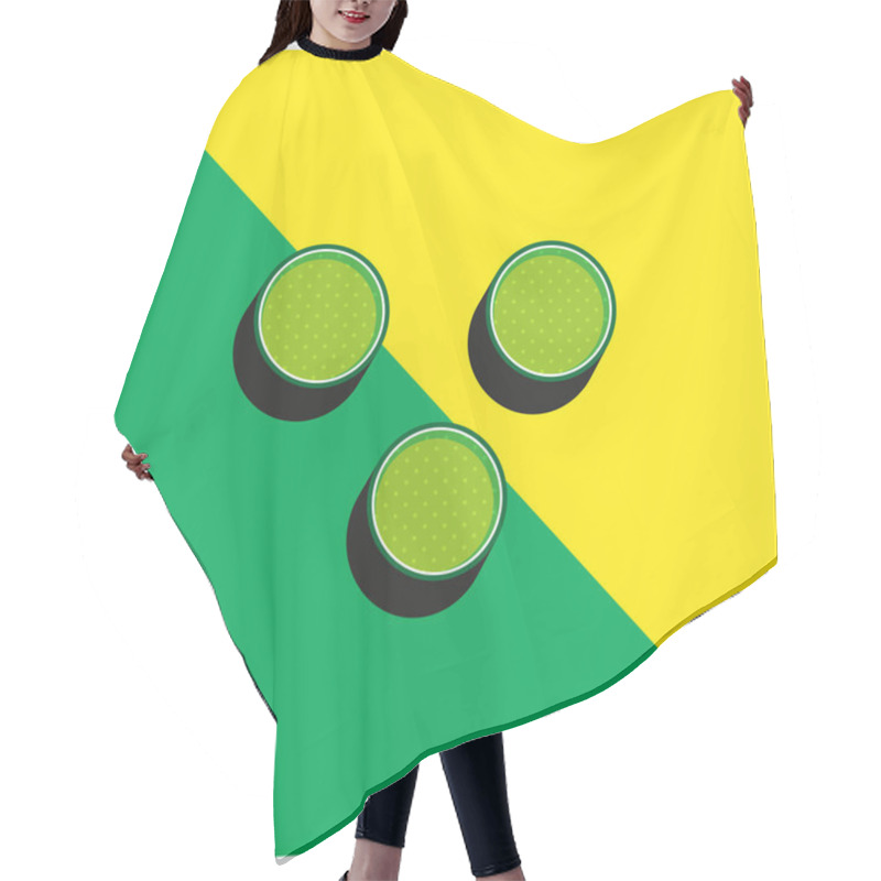 Personality  Because Mathematical Symbol Green And Yellow Modern 3d Vector Icon Logo Hair Cutting Cape