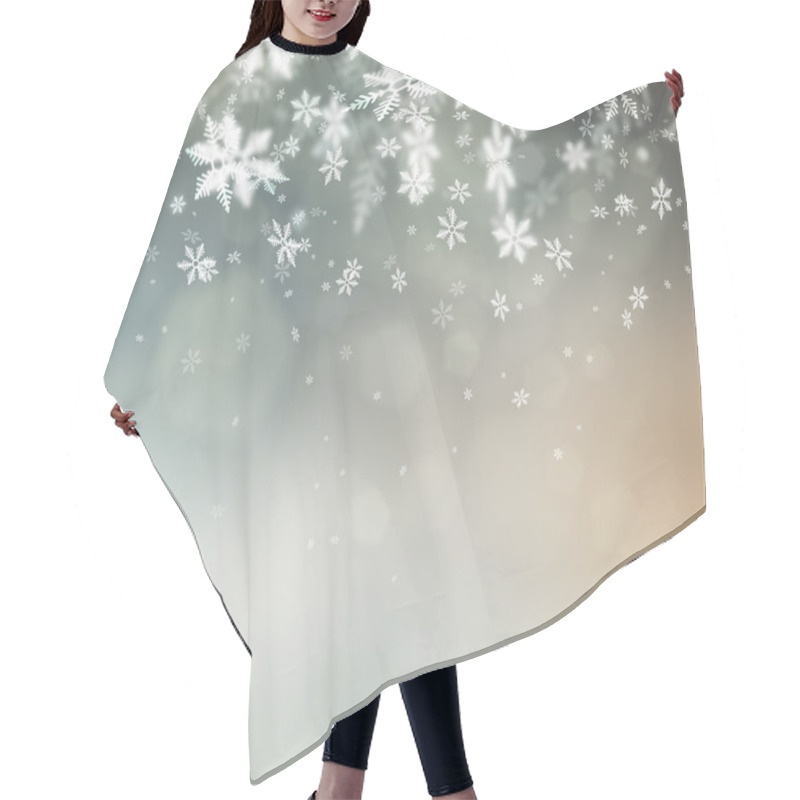Personality  Beautiful Abstract Snowflake Christmas Background Hair Cutting Cape