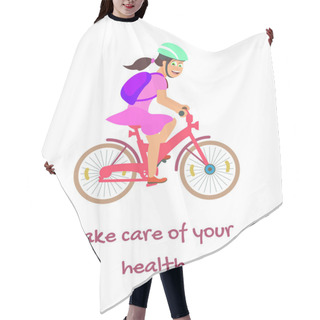 Personality  Motivate Poster Promotes Cycling, Health Lifestyle Hair Cutting Cape