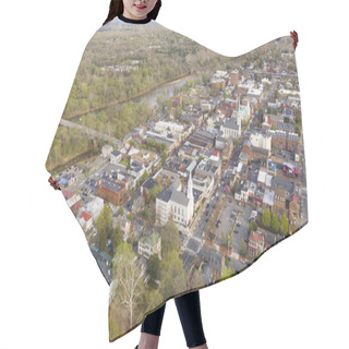 Personality  Beautiful Colorful Aerial Perspective Over Downtown Fredricksburg Hair Cutting Cape