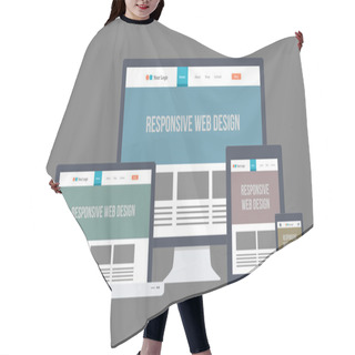 Personality  Flat Responsive Web Design Hair Cutting Cape