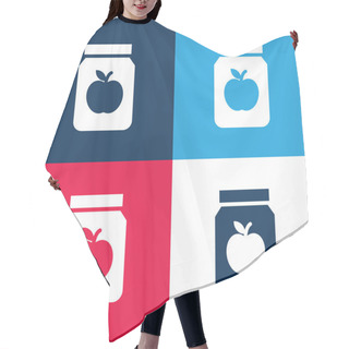 Personality  Apple Jam Blue And Red Four Color Minimal Icon Set Hair Cutting Cape